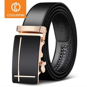 Cinturones De Cuero Con Hebilla Automática Para Hombre Cinturones Masculinos De Alta Calidad Negros Informales Para Jeans 