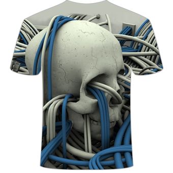 Camiseta popular Nieuwe Stijl Dier mannen Korte Mouw 3D camiseta informal con gafas de león 3d cráneo camisetas gedrikt Hip Hop asiáticas tallas TX1601 