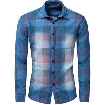 camisa vaquera cuadros hombre