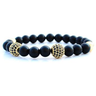 Pulsera De Bola De Piedra Natural Cz Pulsera De Mano Pulsera 