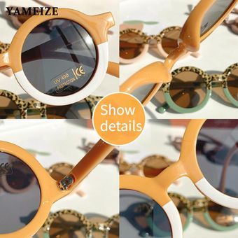 lentes de sol redondas de diseñador de marca para exteriores gafas de sol redondas Retro Para Niños y Niñas 