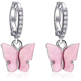 Peixin Boho Butterfly Pendientes Color Resina Pendientes 