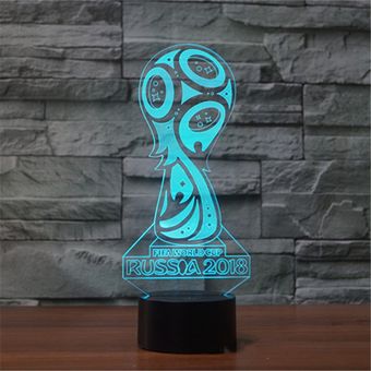 Lámpara de mesa táctil del logotipo del logotipo de la Copa del Mundo Russion 2018 7 colores Cambiando la lámpara de escritorio 