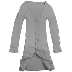 Women Knitting Cardigan Sun Protection Summer Clothes Long Sleeve Shirt Light Gray
