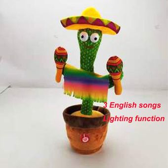 30 cm#Juguete de peluche con forma de Cactus para niños repetir el canto de electrones grabar regalo juguete divertido de baile sacudir música giratoria 