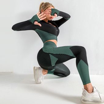 Conjunto de ropa deportiva de Yoga para mujer ropa de entrenamiento ropa de 
