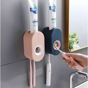 GENERICO Dispensador De Crema Pasta Dental Porta Cepillos Baño Pared