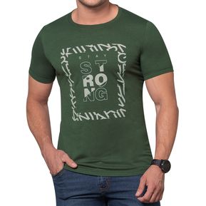 Camiseta Stay Verde Militar para Hombre Croydon