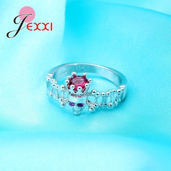 925 Anillo De Plata Esterlina Anillo De Cristal Hueco De De 