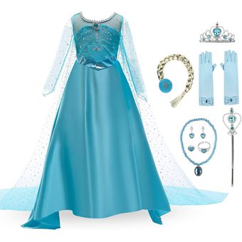 De Las Niñas Princesa Tiara De La Corona Y La Varita Princesa Con Cosplay De Vestir Accesorios Del Traje Azul 1Ponga 