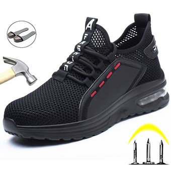 Zapatos de Seguridad Hombres Zapatillas de Seguridad Calzado Seguridad Zapatos de Trabajo con Punta de Acero Respirable Construcción Zapatos 