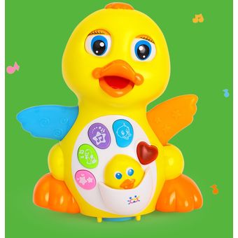 Educación Temprana Universal EQ-juguetes eléctricos para bebés juguete de baile de pato amarillo música infantil 