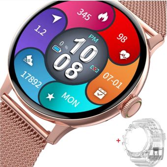 Reloj Inteligente Smartwatch Redondo Para Mujer Mw