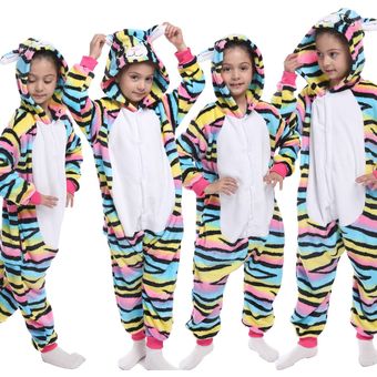 ropa de dormir Regular Unisex mono a rayas Pijama de color púrpura oscuro-LA60 Pijama de poliéster para niños Animal con capucha completa 