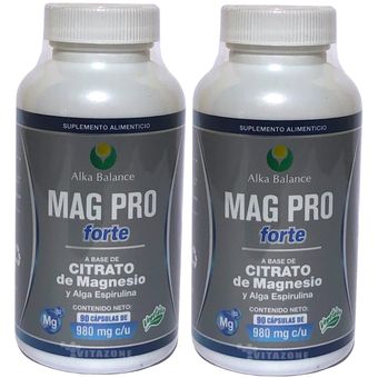 Citrato de Magnesio 180 cápsulas (2 botes)
