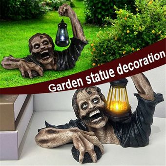 Zombie Lantern Resin Crafts Adornos de jardín Decoración del patio al aire libre 