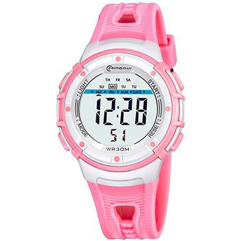 Reloj Digital Niña-Niño Impermeable Rosado Mas Estuche Pimushop