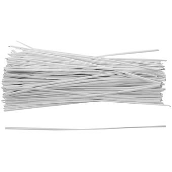 130X Cable Organizer Binding Packaging Wire Twist Ties Blanco 