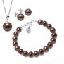 Set ZVEZDA®, Pearls color Velvet Brown - plata .925