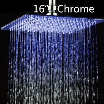 Alcachofa Ducha Cabezal de Ducha de Acero Inoxidable Ducha Lluvia 8 Pulgadas LED 7 Colores