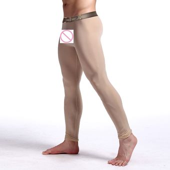 para deporte mallas para hombre ropa interior transparentes leggings de secado rápido leggings D-Rings Calzoncillos largos con cintura suave color blanco fitness 