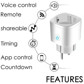 1PC WiFi Smart Plug Outlet Tuya Control remoto Electrodomésticos Smart 