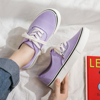 Purple#Zapatos de lona transpirables para hombre y mujer para otoño zapatillas informales de estilo Simple fáciles de combinar para exteriores y jóvenes 
