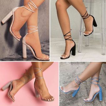 Sandalias de tacones delgados para mujeres de verano sandalias 