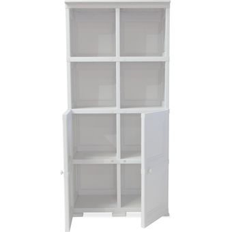 Mueble de almacenaje para libros y juguetes blanco claro liso con