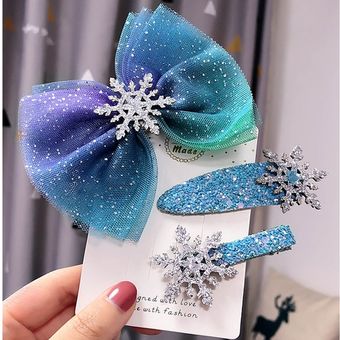 lazos para el pelo de invierno cintas para el pelo azules Accesorios navideños para el cabello de copo de nieve pinzas de pelo para mujer horquillas para niña 