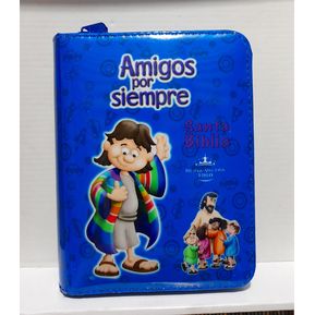 Biblia Amigos Por Siempre Forrada Azul RVR 1960 - niños