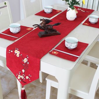Estilo chino clásico Plum blossom camino de mesa de bordado Phoenix 