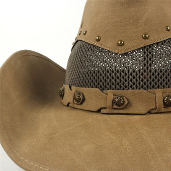 Caballeros 100% Cuero Australiano Sombrero De Vaquero en Negro-Tamaño Extra Grande 