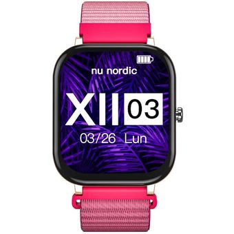 Smartwatch Nu nordic Unisex Deportivo Correa De Silicón Pantalla HD Hacer y  Recibir Llamadas