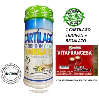 CARTILAGO TIBURON OMEGA 3 INULINA VITAMINAS