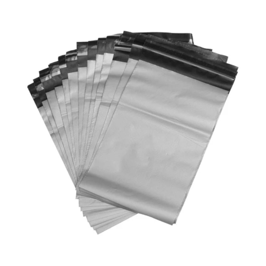 10 de cada paquete de envío 5 tamaños surtidos color gris varios sobres iSOUL 50 bolsas de polietileno postal con cierre automático 