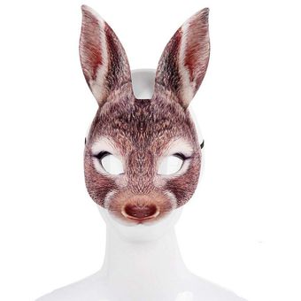Máscara de animal de conejito de media cara de pascua de halloween 