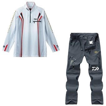 conjunto de chaqueta de pesca pantalones de camuflaje novedad de camiseta de manga larga con protección solar Uv Ropa de pesca para hombre ropa de pescador 