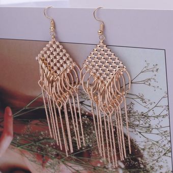 Pendientes De Flecos Europeos Diamante Geométrico Diseño De 