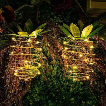 Jardín lámpara solar cadena luz LED al aire libre a prueba de agua que cuelga de piña Luz 