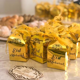 Caja de regalo de papel Meidding Ramadan decoración Kareem Eid Bande 