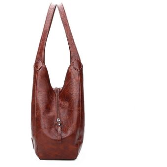 Vintage Handbag For Women Soft PU Leather Shoulder Bag Large Capacity Luxury Lady Purse Fashion  Shoulder Bag Shopping Bag #black 