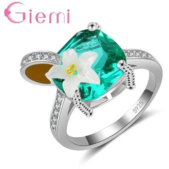Diseño De Flores Exquisitas De Plata Esterlina 925 Con De De 