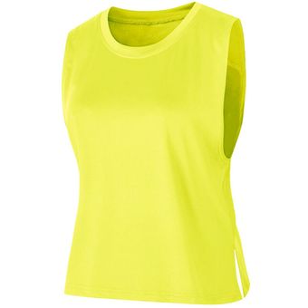 Chaleco deportivo camiseta de gimnasio yoga transpirable para correr para mujer Amarillo 