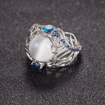 Anillo Hueco De Ojo De Ópalo Natural Milangirl Vintage De De 