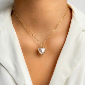Dainty Pearl Flower Bow_knot Choker Necklace Long Chain Pearl Heart Gold Coin Pendant Necklaces For 