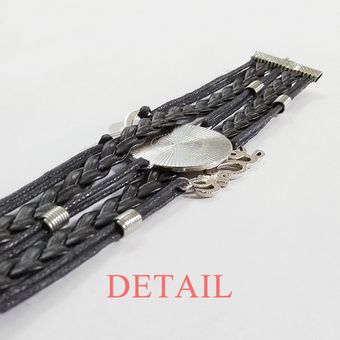 Resumen El gato origami forma geométrica Pulsera pareja de cuerdas de cuero 