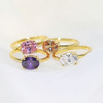 Anillo De Bodas De La Sra Zhou Yang Classic Oval Candy De 