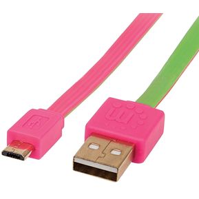 MANHATTAN - CABLE USB V2.0 A-MICRO B 1.0M PLANO ROSA/VERDE