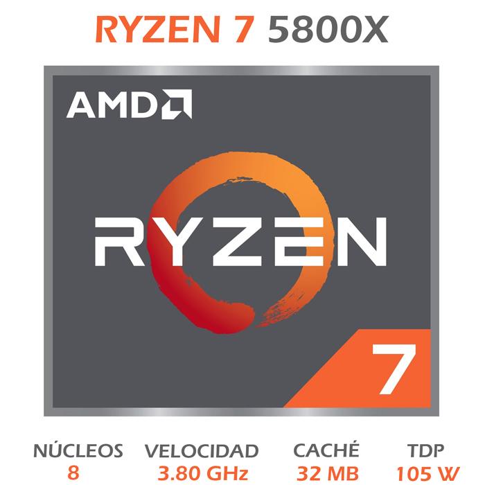 Procesador AMD RYZEN 7 5800X 3.8GHz 8 Core AM4 100-000000063